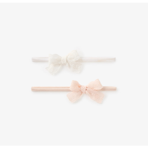 Eyelet Lace Bow Headband 2 Pk – Elegant Baby