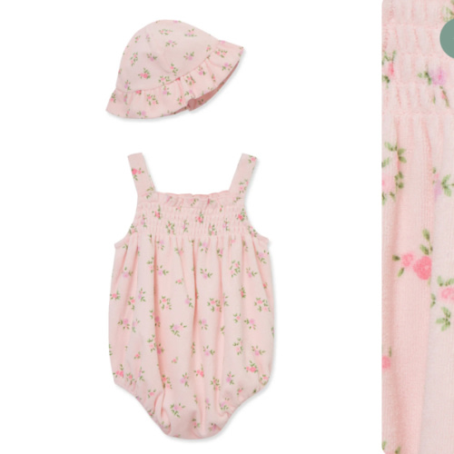 Ditsy Terry Bubble & Hat Set