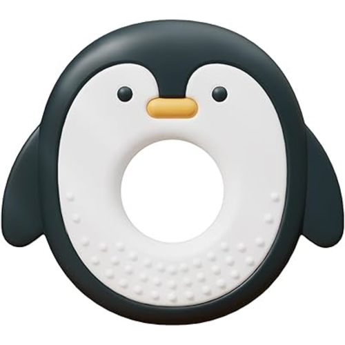 Baby Teething Toys for Babies 0-6 Months, Baby Teethers for Babies 3-6 6-12 Months Silicone Baby Chew Toys Gifts for Must Haves, BPA Free Penguin