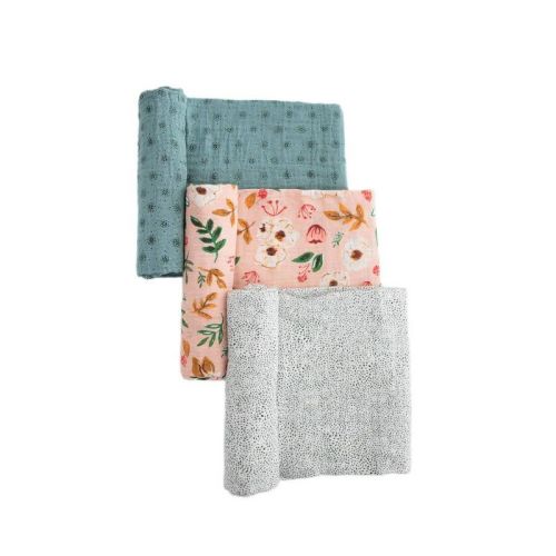 Little Unicorn Cotton Muslin Swaddle Blanket - Friends - 3pk