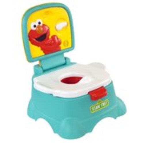 Sesame Street Elmo Hooray 3-in-1 Potty System, Toilet Trainer, Step Stool, Easy Clean, Pretend Flush Handle