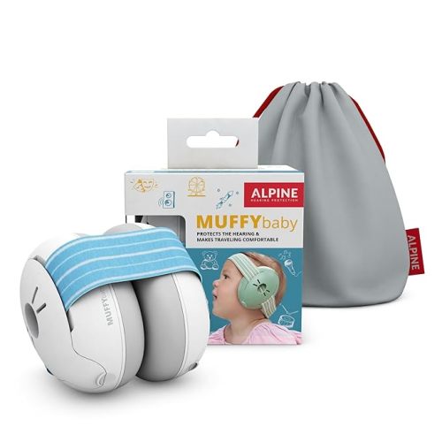 Alpine Muffy Baby Ear Protection for Babies and Toddlers up to 36 Months - CE & ANSI Certified - Noise Reduction Earmuffs - Comfortable Baby Headphones Against Hearing Damage & Improves Sleep - Blue