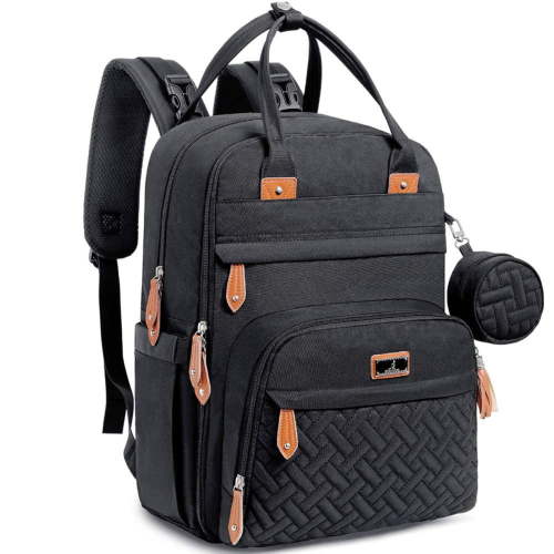 BabbleRoo Diaper Bag Backpack with Changing Pad & Stroller Straps, Black, 1 pc