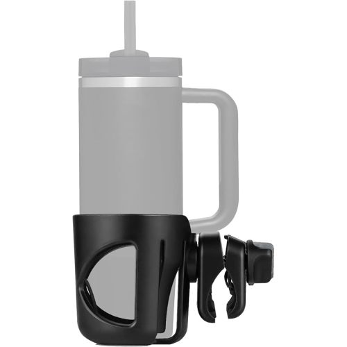 New Stroller Cup Holder for Stanley Quencher H2.0 (30 & 40 Oz. Models), Also Compatible with Stanley IceFlow (20 & 30 Oz. Models) - Black