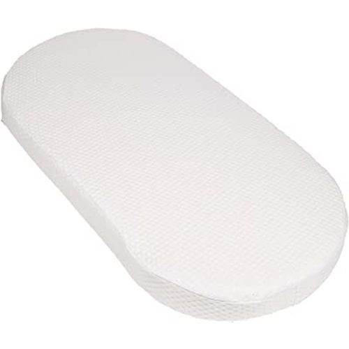 Mecc ecoh Baby Bassinet Mattress with 100% Breathable Cover, Water-Resistant Lining Rattan Oval Bassinet Pad, Hypoallergenic, Non-Toxic, Safer, Hypoallergenic, for Moses Basket, 15" x 30" x 2"