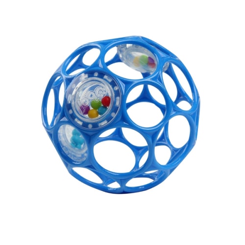 Bright Starts Oball Easy-Grasp Rattle BPA-Free Infant Toy in Blue, Age Newborn and up, 4 Inches