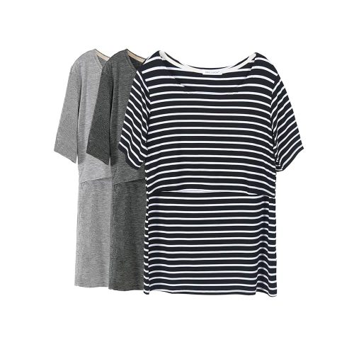 Smallshow Women's Maternity Nursing Tops Short Sleeve Breastfeeding Clothes