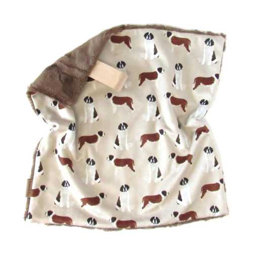 Saint Bernard Dog Lovey, Taupe Dog Lovey, Dog Lovey, Saint Bernard Baby Lovey, Faux Fur Lovey, Bernard Dog Baby Gift, Minky Lovey, Dog Gift