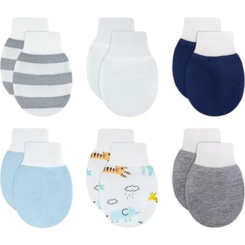 RATIVE Wrist Tab Baby Mittens 0-6,6-12 Months Organic Cotton for Newborn Baby Boys Girls