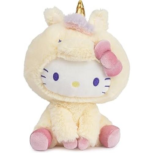 GUND Sanrio Hello Kitty Unicorn Plush Toy, Premium Stuffed Animal for Ages 1 and Up, Yellow, 6”