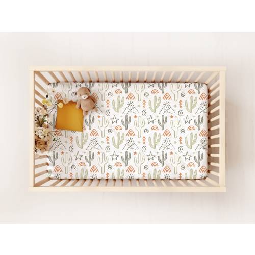 Cowboy Nursery, Cactus Nursery, Western Crib Bedding, Cactus Crib Sheet, Cowboy Crib Sheet, Cactus Crib Bedding, Cowboy Baby Shower Gift