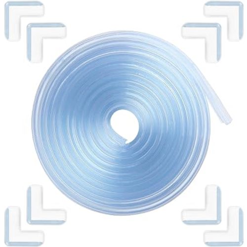Edge Corner Protector Baby Proofing 6.6ft (2M) with 8 Corners, Clear Soft Corner Protectors Baby Proof, Furniture Corner Guard & Edge Safety, Edge Protector for Table and Fireplace