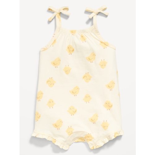 Printed Sleeveless Tie-Strap Romper for Baby | Old Navy