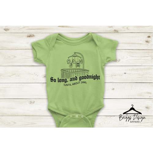 So Long and Goodnight Baby Bodysuit: Elder Emo Punk Rock Newborn Outfit