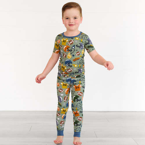 Touchdown Time Two-Piece Short Sleeve Pajama Set - Little Sleepies