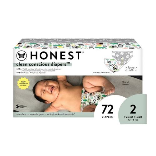 The Honest Company Clean Conscious Disposable Diapers - Above It All & Barnyard Babies - Size 1 - 78ct