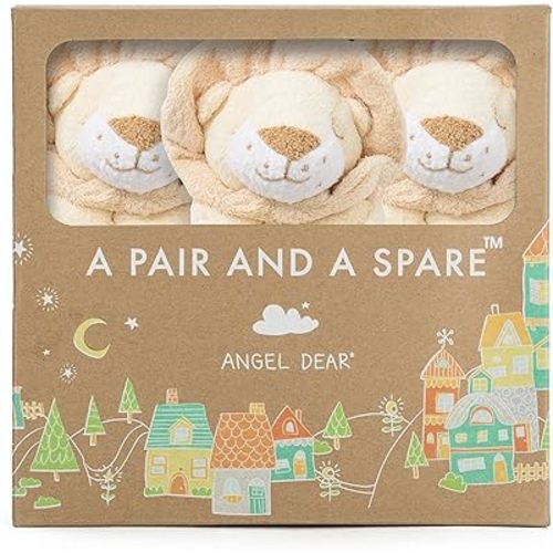 Angel Dear - Yellow Lion, Pair and A Spare Blankie Set