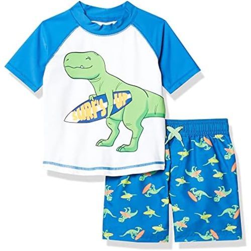 Simple Joys by Carter's Toddlers and Baby Boys' Swimsuit Trunk and Rashguard Set