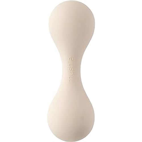 mushie Silicone Baby Shaker Rattle Toy | Ages 3+ Months (Shifting Sand)