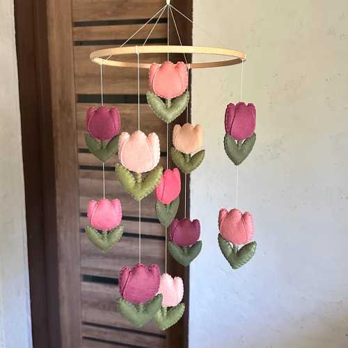 Baby mobile girl, Tulip mobile, Flower mobile, Floral crib mobile, Baby mobile tulip, Flowers baby mobile, Mobile baby, Woodland mobile