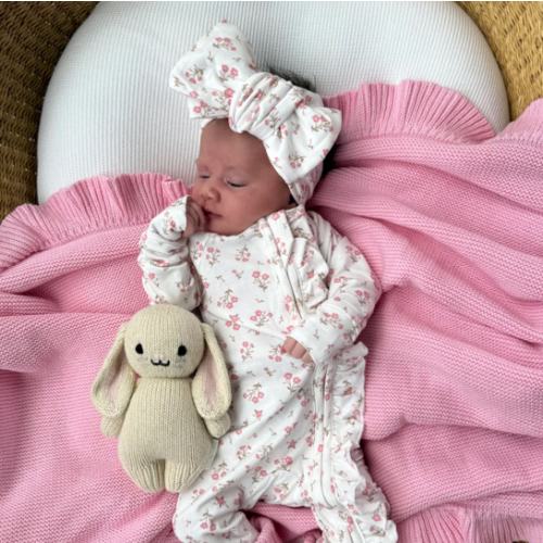 Frill Zip Romper | Paisley Peony – Little and Fern