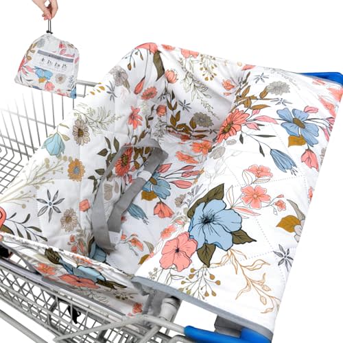 Shopping Cart Cover for Baby Unicorn Castle 2 In1 High Chair Cover Universal Fit Grocery Cart Cover for Baby Girl Shopping Cart Seat Covers Machine Washable
