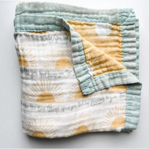 The Blessing Luxury Double Sided Muslin Catholic Blanket – The Little Rose Shop