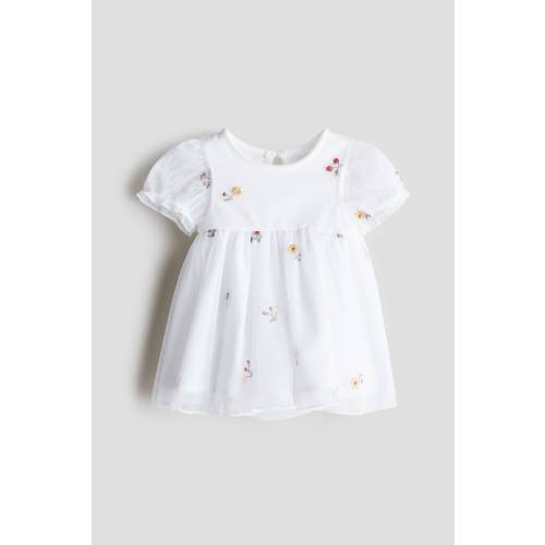 EMBROIDERED TULLE BODYSUIT DRESS