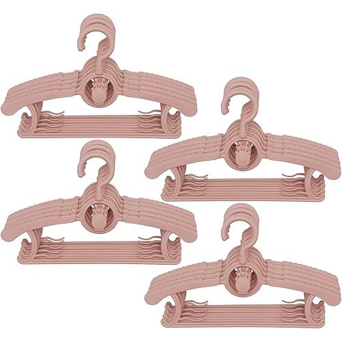 Baby Hangers for Closet, 360° Swivel Hook Kids Hanger, Non-Slip Baby Clothes Hangers, 20pcs Nude Pink Adjustable Toddler Hanger for Girl Boy Infant Kid Hangers, Space Saving