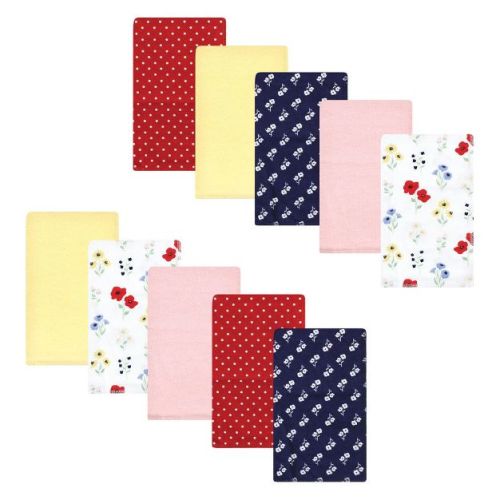 Luvable Friends Hudson Baby Flannel Burp Cloths 10pk, Pink Woodland