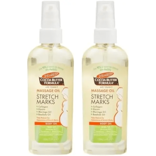 Palmer's Cocoa Butter Formula Massage Oil for Stretch Marks and Pregnancy Skincare, 3.4 Ounces (Pack of 2)