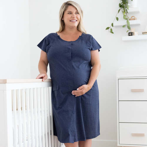 Universal Labor & Delivery Gown | Navy Heather