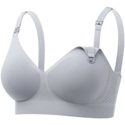 Momcozy CoolFit Nursing Bras for Breastfeeding, Ultra Stretch Seamless Jelly Strip Maternity Bra, Cooling Wireless