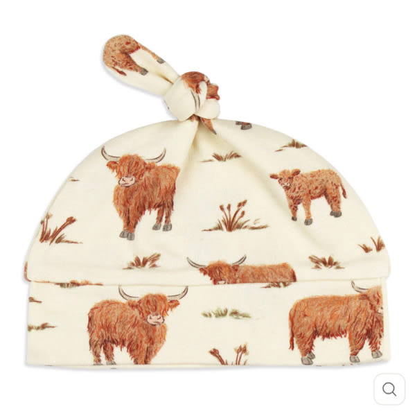 Highland Cow | Organic Knotted Hat – L'ovedbaby