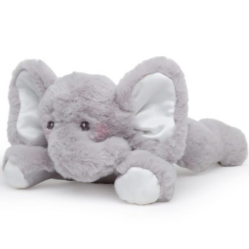 Bearington Baby Lil' Spout Rattle: 8-Inch Plush Stuffed Gray Elephant Rattle, Shaker Toy with Soft Plush Fur, Floppy Ears