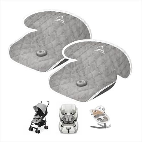 Bear and Care - Potty Training Car Seat Protector - Waterproof Car Seat Liner - Piddle Pads for Stroller, Toddlers & Baby Carseat - Travel-Friendly Washable Liner Mat for Spills Leak (Gray, Pack of 2)