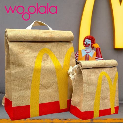 Quirky McDonalds MCD Backpack and Sling Crossbody Bag for Man , Woman, Kids - Water Resistant 100% Recycled Polyester