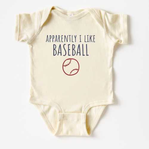 Apparently I Love Baseball Baby Bodysuit Toddler Baseball Fan Shirt Baseball Baby Shower Gift for Baseball Mama Funny Pregnancy Annoucement