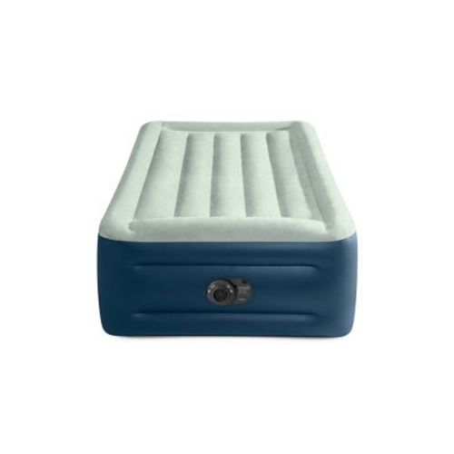 Intex Elevated 18" Pillow Rest Twin Air Mattress With Internal Pump - Off-white/blue