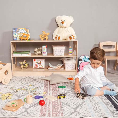 Montessori Floor Organizer, 3 Tier Bookshelf for Kiddos