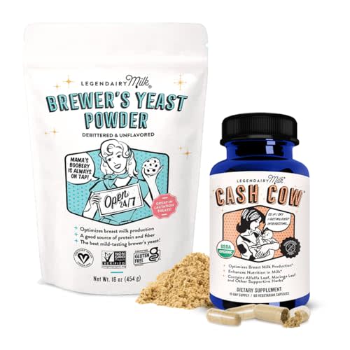 Legendairy Milk Cash Cow + Brewer's Yeast - Breastfeeding Supplement for Milk Supply Increase - Fenugreek-Free, Non-GMO & Gluten Free