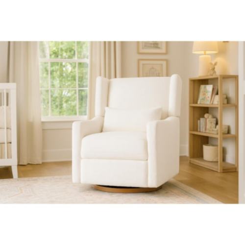 Aletta Cream Boucle 39" Nursery Power Swivel Glider Recliner