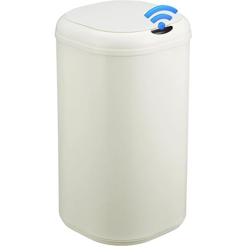 GarveeHome 8 gal Motion Sensor Trash Can with Lid, Automatic Kitchen Garbage Can Touchless, 30 L Smart Stainless Steel Waste Bin for Home Office Kitchen Bathroom, Beige