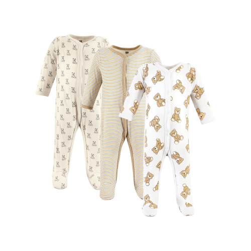 Hudson Baby Unisex Infant Cotton Sleep and Play Set, 3-Pack, Sizes 0M-9M