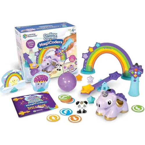 Learning Resources Coding Critters MagiCoders: Skye the Unicorn, Screen-Free Early Coding Toy For Kids, Interactive STEM Coding Pet, 22 Pieces, Ages 4+