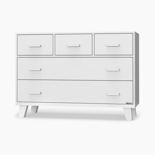 dadada Boston 5-Drawer Dresser - White/White