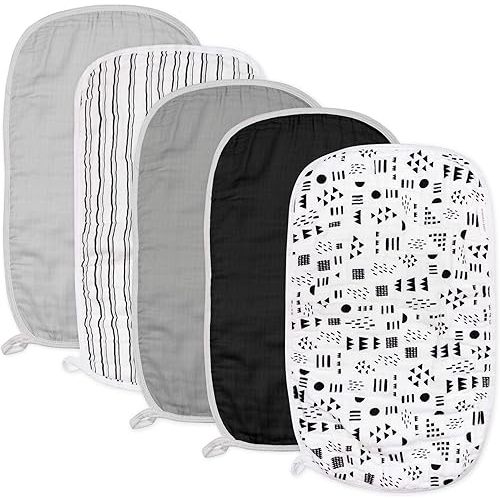 HonestBaby Baby Organic Cotton Multi-layer Burp Cloths Multipack, Pattern Play, One Size US