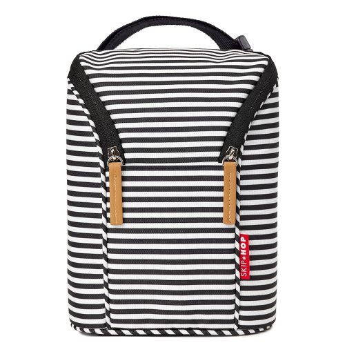 Skip Hop Baby Bottle Bag, Grab & Go, Black/White Stripe