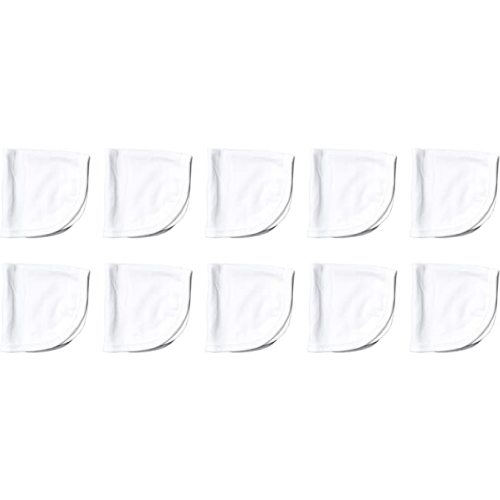 HonestBaby 10-Pack Organic Cotton Baby-Terry Wash Cloths, Bright White, One Size,10 Count (Pack of 1) - 10-pack Bright White