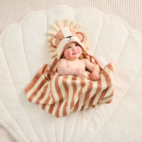 Adairs Kids - Nursery Lion Hooded Towel | Adairs
